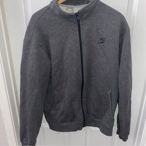Nike Sportswear Gray Full Zip Fleece Long Sweater Size L
